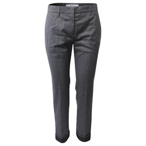 Prada Straight Leg Pants in Charcoal Gray Wool Grey- EUR38-US Small- NWOT
